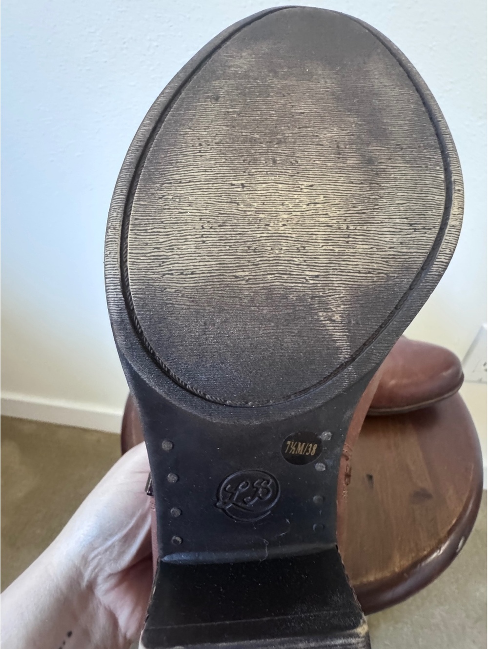 Lucky Brand Brown Leather Ankle Boots with Side Zipper - Picture 6 of 8